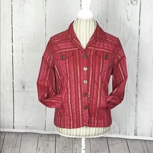 Christopher Banks Red/ Gold stripe stretch Jacket